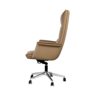 Sedia da ufficio Premium Executive con schienale alto in vera pelle con sollevamento regolabile in altezza e poggiatesta per l'home Office - Product Image 2
