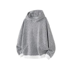 เสื้อสเวตเตอร์ถักมีฮู้ดสไตล์เกาหลีสำหรับผู้ชายเสื้อกันหนาวแบบสวมหัวทรงโอเวอร์ไซส์ลำลองให้ความอบอุ่นมีสไตล์สีทึบ - Product Image 1