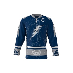 Maillots de hockey sur glace personnalisés par sublimation, ensembles personnalisés, logo couleur personnalisé, 100% polyester, matière respirante, séchage rapide, personnalisé - Product Image 1