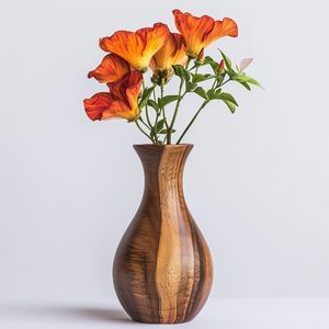 Minimal Design Handmade Wooden Floor <b>Vase</b> for Modern Home Decor Versatile Container Pots - Product Image 3