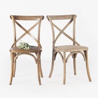 Chaise à dossier croisé en bois de hêtre massif moderne, empilable, pour l'intérieur et l'extérieur, pour la mise en place de tables, les événements, les banquets, les hôtels