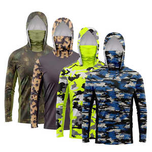 Chemises à capuche de sport respirantes à séchage rapide, style personnalisé OEM, imprimé camouflage, vêtements de pêche, polyester et élasthanne, UPF50, protection solaire - Product Image 6