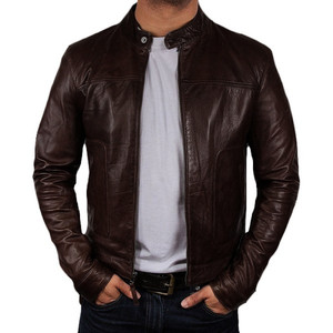 Automne hiver nouvelle veste pour hommes doux chaud en cuir véritable vestes mode manteau à glissière hommes - Product Image 3