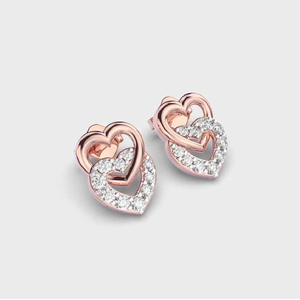 Pendientes de Diamantes Geométricos Modernos de la Mejor Calidad |   Joyería de Moda Contemporánea y Elegante para Mujer, Chapada en Rodio, Certificada por IGI, RATAN - Product Image 1