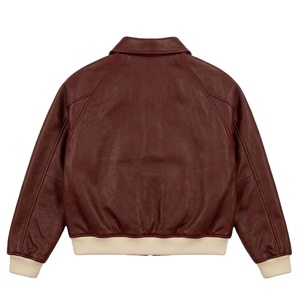 แจ็คเก็ตหนังแท้แบบกำหนดเองสำหรับผู้ชาย แจ็คเก็ตบอมเบอร์หนังเทียมทรงโอเวอร์ไซส์สำหรับผู้ชายรุ่นใหม่ล่าสุด - Product Image 2