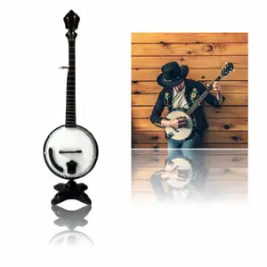 BANJOO-Llavero de madera en miniatura para guitarra, instrumento Musical de decoración, accesorios bonitos