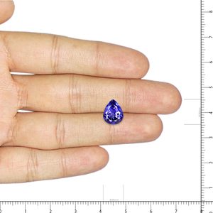 Piedra Preciosa Suelta de Tanzanita, 10x8mm, Forma de Gota Facetada, 2.76 Quilates (AAA+), Azul y Verde, Rubí Natural y Diamante de Laboratorio, Altura 6mm - Product Image 3