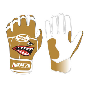 Guantes de Bateo de Cuero NOFA, Negros y Blancos, Acolchados, con Cierre de Hebilla, Ambidiestros, Unisex, para Adultos, Entrenamiento de Béisbol - Product Image 3