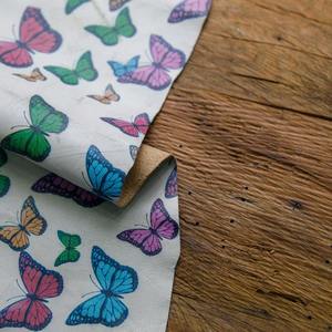 Multi Colors Butterfly Pattern <b>Leather</b> Customizable 1 to 12 Sqft Printed <b>Leather</b> <b>Products</b>. - Product Image 2