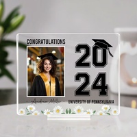 Plaque de remise de diplôme personnalisée 2024, cadeau de félicitations pour nouveau diplômé, Delarchi OT61, impression UV 6 couleurs, autocollant de classe en acrylique UV