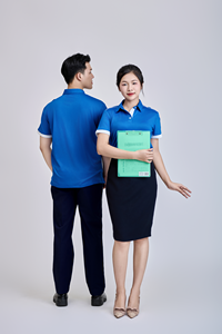 เสื้อลำลองแขนสั้นผู้ชายผ้าฝ้ายโพลีเอสเตอร์ | ผ้า TC แบบถัก | โรงงานผลิตในเวียดนาม FMF ยี่ห้อรอยัลบลู - Product Image 4