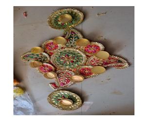 Haute qualité à la main tapis floraux chauffe-plat pour la fête Diwali Rangoli fête bureau à domicile bougeoir bureau pendaison de crémaillère cadeau - Product Image 1