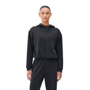 ชุดวอร์มสองชิ้นมีซิปมีฮู้ดสำหรับผู้หญิงเซตเสื้อครอปแบบมีซิปผ้าขนแกะมีซิปชุดวอร์ม100% ผ้าฝ้ายออกแบบโลโก้ได้ตามต้องการสำหรับฤดูหนาว - Product Image 2