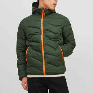 เสื้อแจ็กเก็ตขนปลาปักเป้าแฟชั่นสำหรับผู้ชายมาใหม่เสื้อโค้ทผ้าฝ้ายกันลมและหนาไซส์พิเศษ - Product Image 4