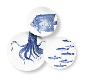 Set di stoviglie in ceramica rotonda di design italiano esclusivo, 18 pezzi, con stampa a colori di animali naturali, lavabile in lavastoviglie. - Product Image 3
