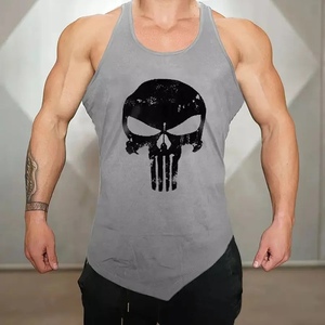 Débardeur d'entraînement de gymnastique décontracté grande taille pour hommes Fitness Muscle Fit Spandex solide personnalisé motif 3D impression par sublimation respirante - Product Image 4