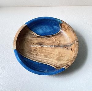 Fiestas Mesa de comedor Vajilla Tazón de resina de madera Buena calidad Fabricante hecho a mano Tazón de cena para servir comida Nuevo diseño - Product Image 6