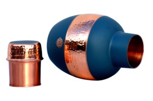 Bouteille d'eau en cuivre pur de nouvelle conception de qualité supérieure avec carafe de chevet en verre pour l'eau potable. - Product Image 4