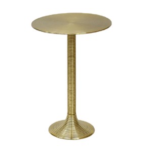Table basse ronde en aluminium de haute qualité avec base en métal fini or et table d'appoint moderne en marbre - Product Image 6