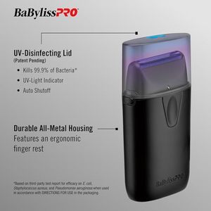 Rasoir électrique UV désinfectant noir à lame unique, longue autonomie, batterie lithium-ion, double lame, lavable pour le visage, pour remplacement en camping-car - Product Image 3