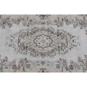 พรมวินเทจลายตุรกี ขนาด 3.6x6.6 ฟุต พรมขนสัตว์สีน้ำตาล - Product Image 4