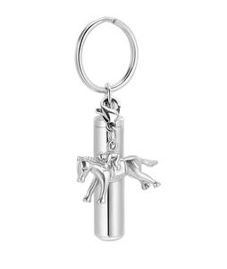 Keychain horse Small Aluminium Tiny <b>Keepsake</b> Urns Jewelry Tube Cylinder Urn Necklace for <b>Ashes</b> Urn Pendant for Women Custom Size - Product Image 1