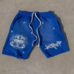 Alta calidad gran oferta verano algodón cordón Vintage hombres Raw Edge ácido lavado pantalones cortos logotipo personalizado pantalones cortos para hombres - Product Image 3