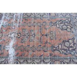 พรมวินเทจสไตล์ตุรกี ขนาด 4.2x5.8 ฟุต สีน้ำตาล-น้ำเงิน ลายต้นไม้และพืช - Product Image 4