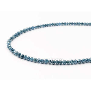 Collier de perles en diamant bleu AAA+ - Perles facettées de qualité supérieure - Bijoux en perles rondes - Collier en diamant bleu naturel rare - Product Image 4