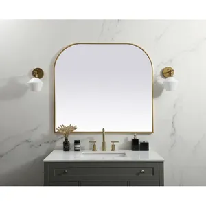Miroir décoratif de salle de bains de cadre de miroir de fer d'or rond moderne adapté aux besoins du client - Product Image 4