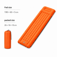 Matelas de camping gonflable en TPU avec cellules d'air en nid d'abeille, oreiller intégré, pompe à pied, léger, pour dormir en plein air