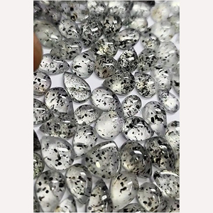 251 piezas de cuarzo de punto negro natural 16x12mm cabujones ovalados 1060 Cts lote IROC ventas piedras preciosas sueltas US $85 todos" - Product Image 1