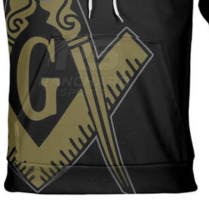 เสื้อฮู้ดลายกราฟิกโลโก้ฟรีเมสัน เสื้อฮู้ดผ้าคอตตอนผสม สไตล์ฟรีเมสัน - Product Image 6