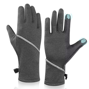 Gants de course chauds en polyester résistants à l'eau pour hommes, doux, intérieur, confort thermique, prise antidérapante, équipement de vélo d'extérieur - Product Image 1