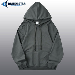 Sweat à capuche oversize pour homme en coton 100% écologique, respirant, coupe-vent, uni, logo personnalisé sur le devant, 300 grammes, 500 grammes - Product Image 3
