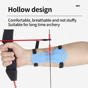 Protector de antebrazo de cuero ajustable que mejora el equipo de tiro con arco protector de brazo y rodilleras entrenador seguro para caza arco flecha tiro - Product Image 5