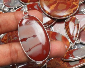 Natural Norina Jasper <b>Crystal</b> Pendant <b>Necklace</b> for Women Silver Overlay Bezel <b>Healing</b> Fine Pendants & Charms Jewelry - Product Image 5