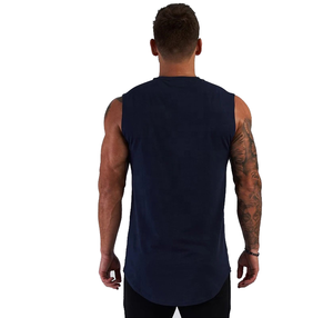 Hot Selling Men's Casual Style Gym <b>Vest</b> 100% Cotton Quick Dry and Breathable Knitted Weaving Low Price Tank <b>Tops</b> - Product Image 3