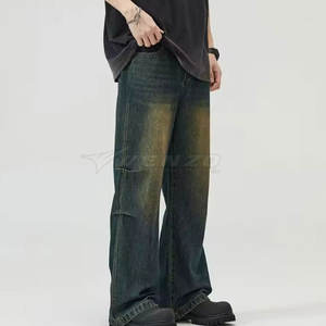 Pantalones Holgados de Estilo Urbano para Hombre, Diseño Personalizado de Alta Calidad, Transpirables, Estilo Casual, Rectos, Ligeros, Color Oscuro Medio, 100% Algodón - Product Image 4