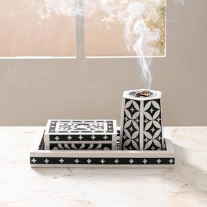 Quemador de incienso de nácar hecho a mano, decoración de lujo para el hogar, fragancia tradicional árabe para uso espiritual. - Product Image 3