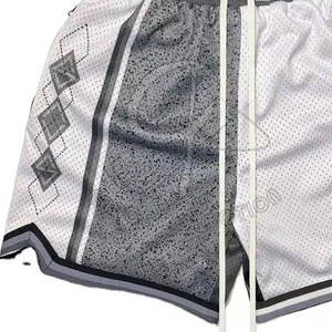 Short de basket-ball imprimé avec logo sur mesure avec 100% polyester nouveau short de basket-ball respirant de couleur unie pour hommes - Product Image 5