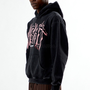 400 + GSM Oversized Boxy Heavyweight 100% Cotton Fleece Hoodie Custom Real Tree Camuflaje Print Streetwear Hoodies - Product Image 3