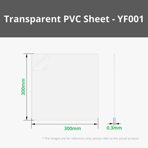 Transparent <b>Plastic</b> <b>PVC</b> <b>Sheet</b> 0.3mm 300x300mm Pack of 5 YF001 for Crafting Use - Product Image 2