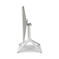 Table carrée inclinable 80x80 cm, plateau en polymère, colonne en aluminium peint, base en polymère à quatre pieds pour café-bistro extérieur, fabriquée en Italie