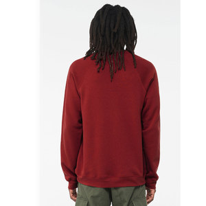 Bella + toile 3901 unisexe éponge polaire Raglan sweat Logo personnalisé col rond pour hommes hiver perlé Technique couleur cardinale - Product Image 3