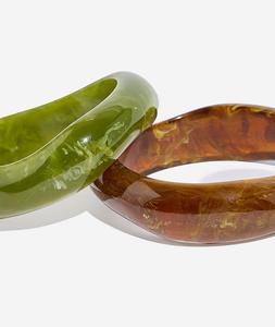 Exaggerated Vintage Resin Acrylic Bangle for Women Jewelry Korean Cuff Bangles <b>Bracelets</b> Designer Round New Acrylic Bangles - Product Image 5