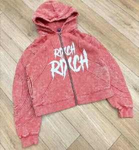 Venta al por mayor de alta calidad de personalización Unisex impreso lavado ácido peso pesado Rhinestone desgastado Sun Faded Hoodie - Product Image 3