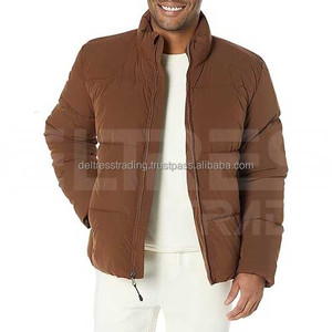 Chaqueta acolchada de invierno informal para hombre 2025, hilo Formal teñido de poliéster XL con cuello levantado y cremallera, precio al por mayor sólido, suministro OEM - Product Image 6