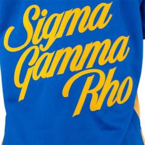 Sigma Gamma Rho Royal Blue Jersey para mujer con logotipos bordados tachonados en la parte delantera Poliéster ligero Ajuste cómodo - Product Image 6