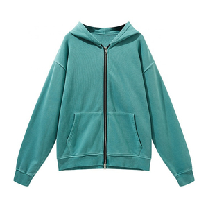Vente en gros Sweat à capuche en coton épais avec fermeture éclair de qualité supérieure pour hommes disponible en différentes couleurs Service OEM Logo personnalisé - Product Image 5